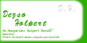 dezso holpert business card